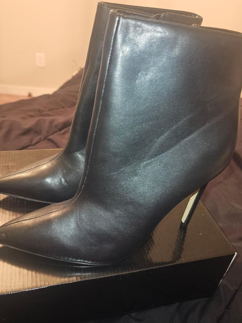 Women's Black Pointed Stiletto Ankle Booties